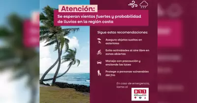 Vientos fuertes y descenso de temperaturas