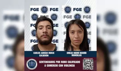 Pareja recibe sentencia por robo con violencia a joyera