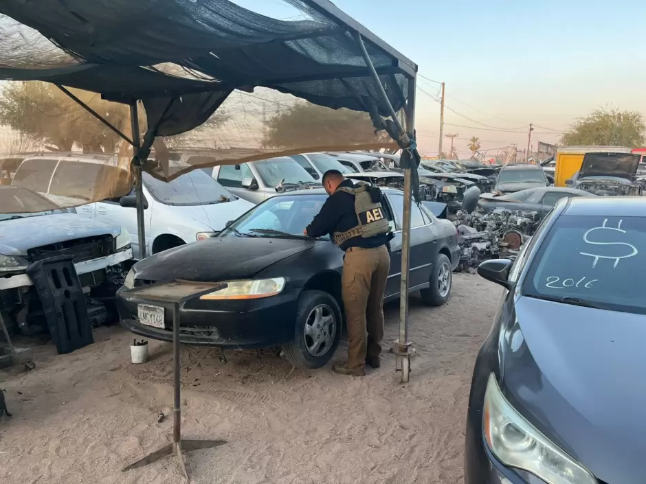 Operativos en yonkes para combatir el robo de vehculos