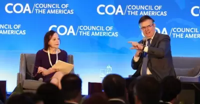 Marcelo Ebrard durante su participacin en Council of the Amricas