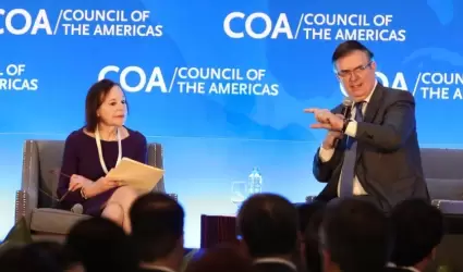 Marcelo Ebrard durante su participacin en Council of the Amricas