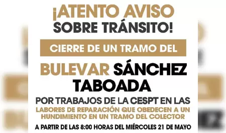 Cierre parcial de un tramo del bulevar Snchez Taboada y Calle 11 por trabajos d