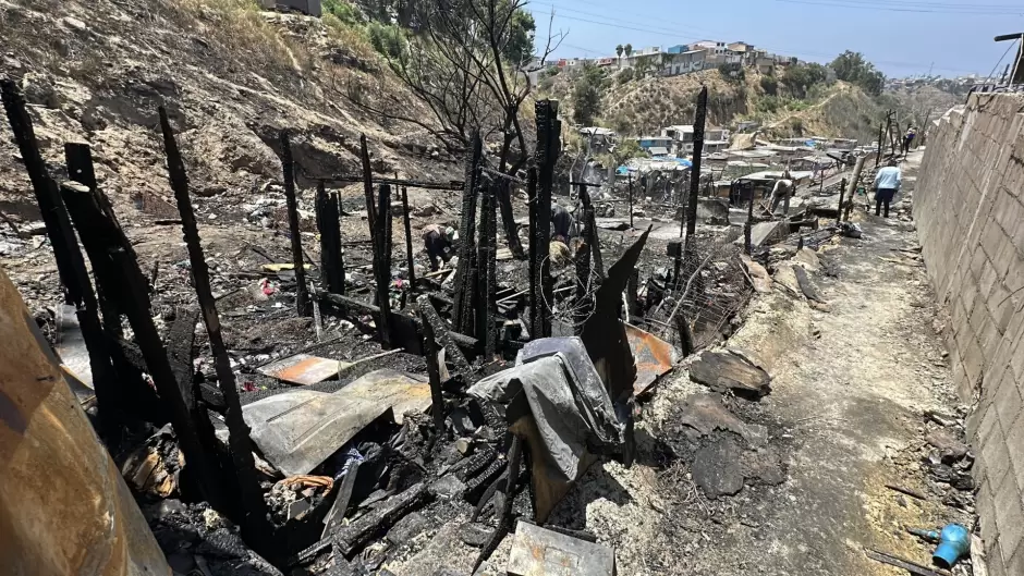 Zona afectada por le incendio