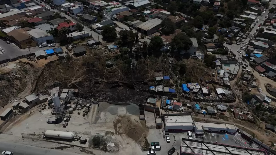 Zona afectada por le incendio