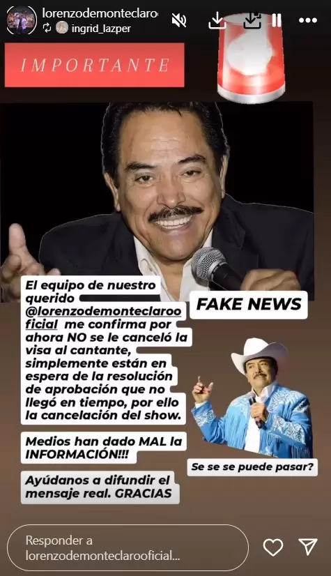 Lorenzo de Monteclaro desmiente no tener visa de trabajo