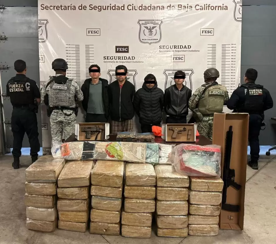 Aseguran ms de 150 kilogramos de drogas; hay 4 detenidos