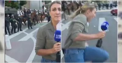 Disparan bala de goma a periodista australiana en plena transmisión durante prot