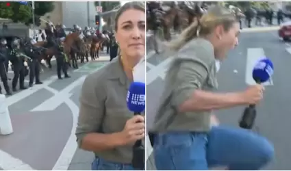 Disparan bala de goma a periodista australiana en plena transmisión durante prot