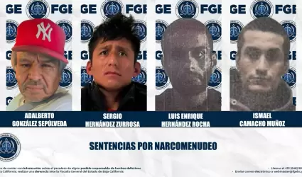 Cuatro imputados reciben sentencia por delitos contra la salud