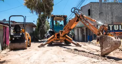 Obras de pavimentacin en Torres de Matamoros