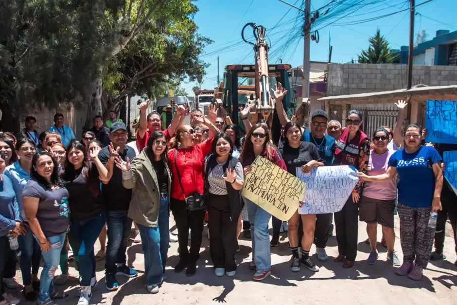 Obras de pavimentacin en Torres de Matamoros
