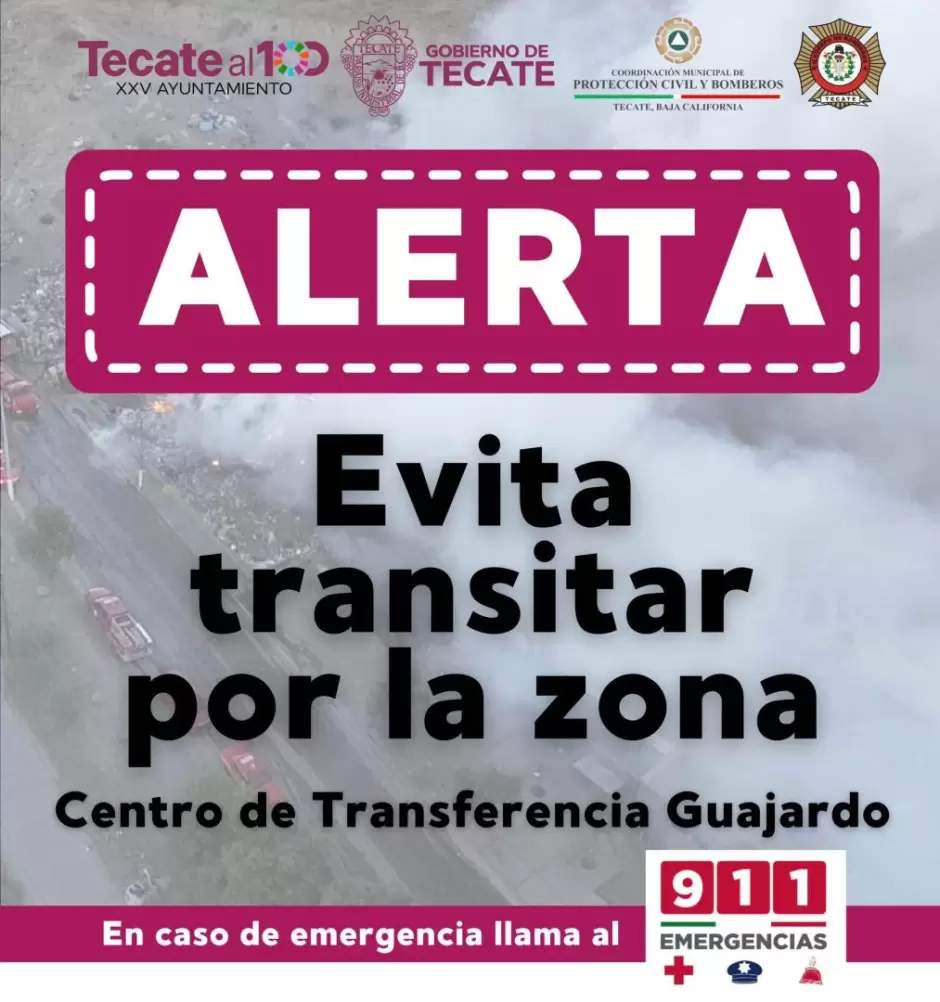 Incendio en centro de transferencia de colonia Guajardo