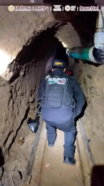 En Baja California, tras ejecutar una orden de cateo se inhabilit un tnel que conectaba con Estados Unidos