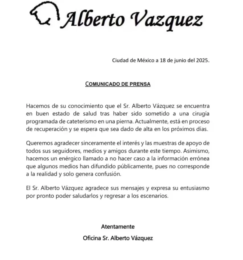Comunicado Alberto Vzquez