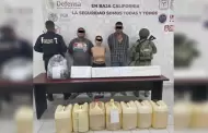 Detiene FESC a tres presuntos delincuentes en Valle de Guadalupe; les aseguraron armas de fuego, chalecos tcticos y 140 litros de gasolina