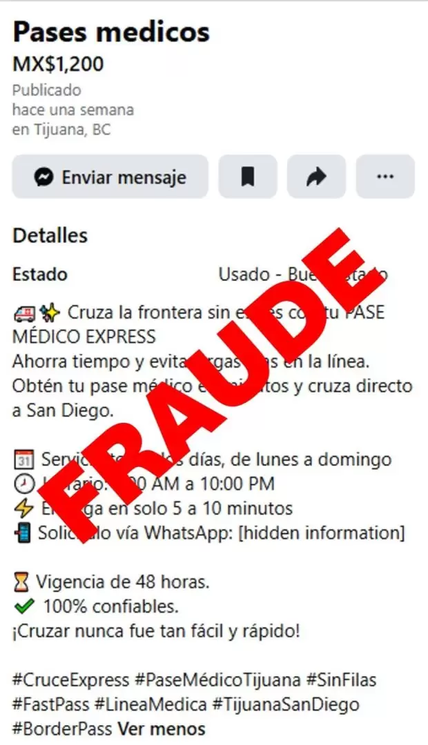 Pases médicos falsos