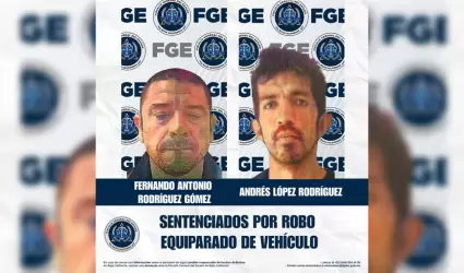 Sentenciados por el delito de robo equiparado de vehculo de motor en Tijuana