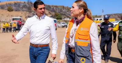 Supervisa gobernadora Marina del Pilar la zona del incendio Guadalajara 2 en Tec