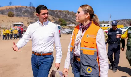 Supervisa gobernadora Marina del Pilar la zona del incendio Guadalajara 2 en Tec