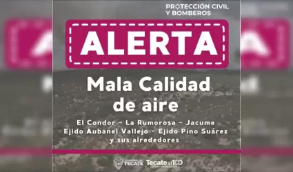 Alerta de Mala Calidad de aire