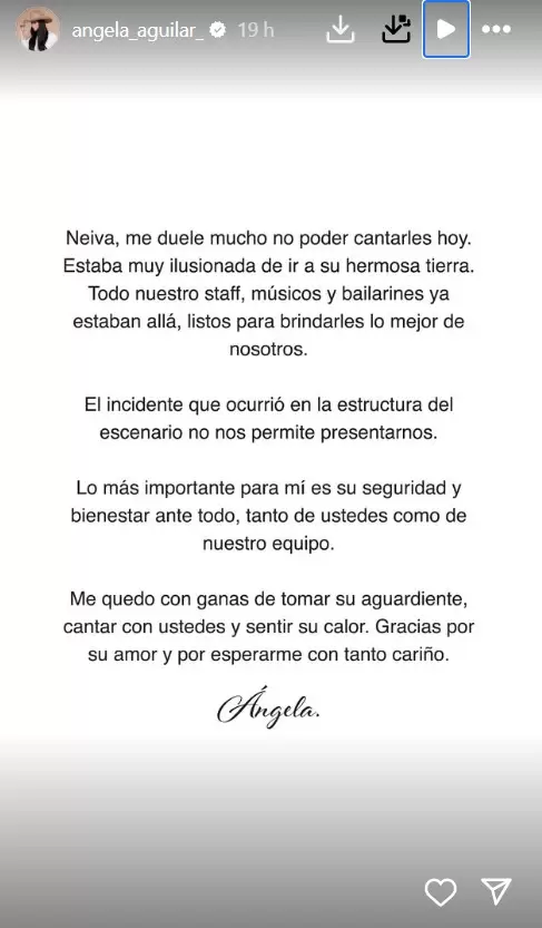 Comunicado ngela Aguilar