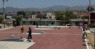 Cancha y parque en la colonia Emiliano Zapata