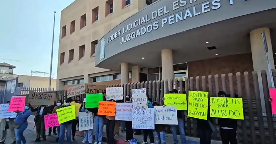 Manifestacin por jvenes acusados de homicidio