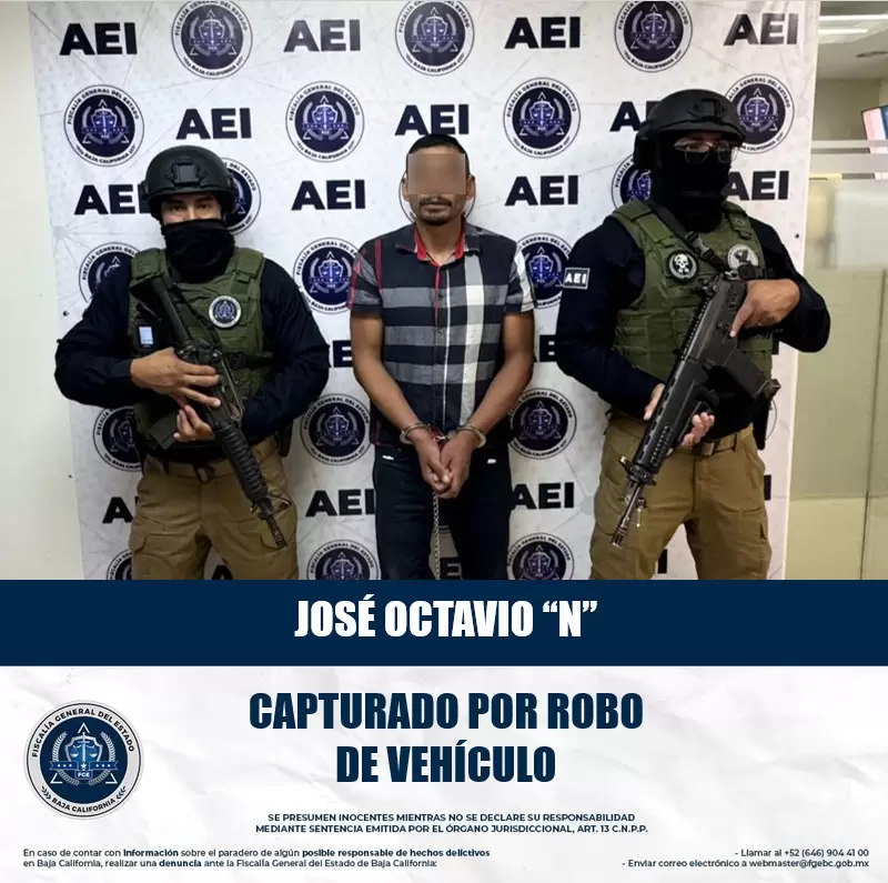 Presunto lder de grupo dedicado al robo de vehculos en Tijuana