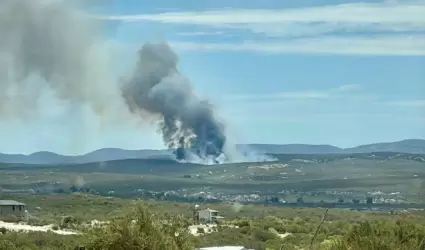 Incendio forestal en ejido Baja California