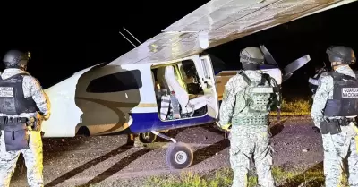 Aeronave asegurada en Tecomn, Colima