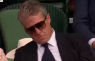 Hugh Grant se queda dormido en partido de tenis