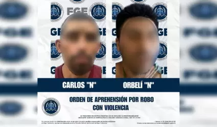 2 presuntos responsables de robos con violencia