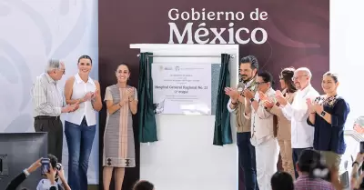 Sheinbaum inaugura primera etapa del Hospital General #23 en Ensenada.