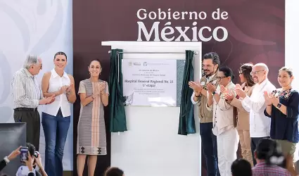 Sheinbaum inaugura primera etapa del Hospital General #23 en Ensenada.