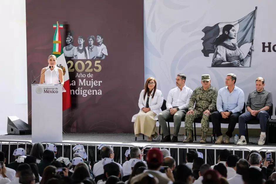 Sheinbaum inaugura primera etapa del Hospital General #23 en Ensenada, Baja California.
