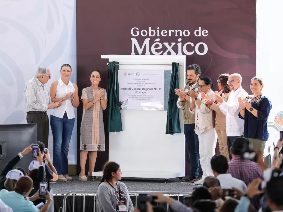 Sheinbaum inaugura primera etapa del Hospital General #23 en Ensenada, Baja California.