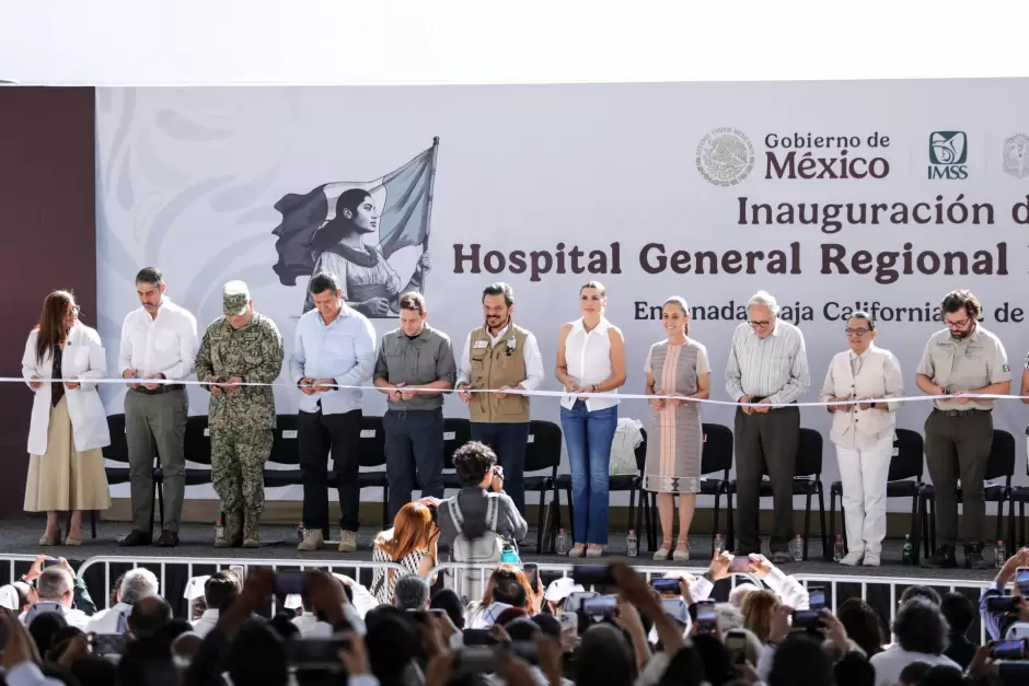 Sheinbaum inaugura primera etapa del Hospital General #23 en Ensenada, Baja California.