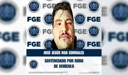 Sentenciado por robo de vehculo de motor