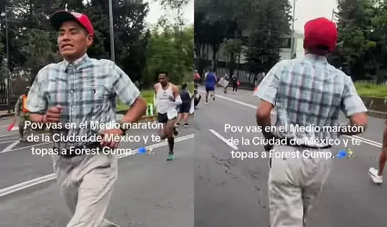 Hombre vestido de Forrest Gump