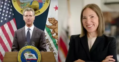 gobernador Gavin Newsom y la gobernadora interina Eleni Kounalakis