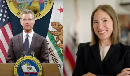 gobernador Gavin Newsom y la gobernadora interina Eleni Kounalakis