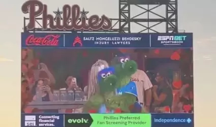 Mascota de los Phillies imita infidelidad