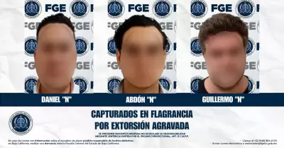 Detenidos en flagrancia por extorsión en Mexicali