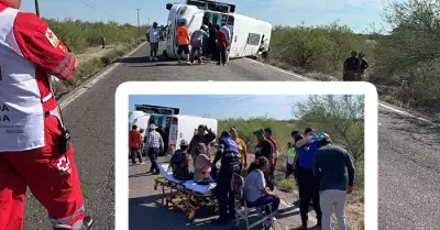 Accidente de autobs de pasaje suburbano que cubra la ruta Ortiz-Empalme