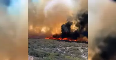 Incendio forestal en La Rumorosa - Tecate