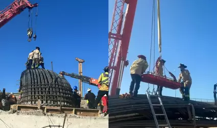 Rescatan a dos personas tras accidente en construccin de torre de viaducto elev