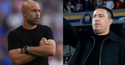Efran Jurez y Javier Mascherano.