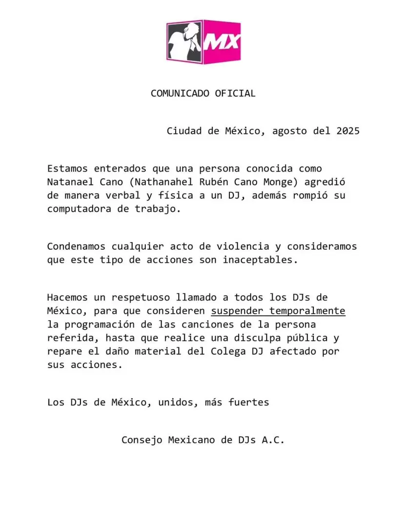 Comunicado del Consejo Mexicano de DJs A.C.