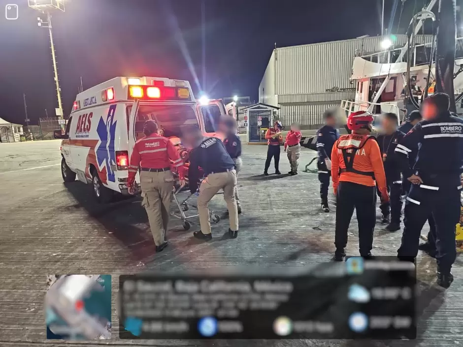 Evacuacin mdica de tripulante lesionado en buque pesquero en Ensenada