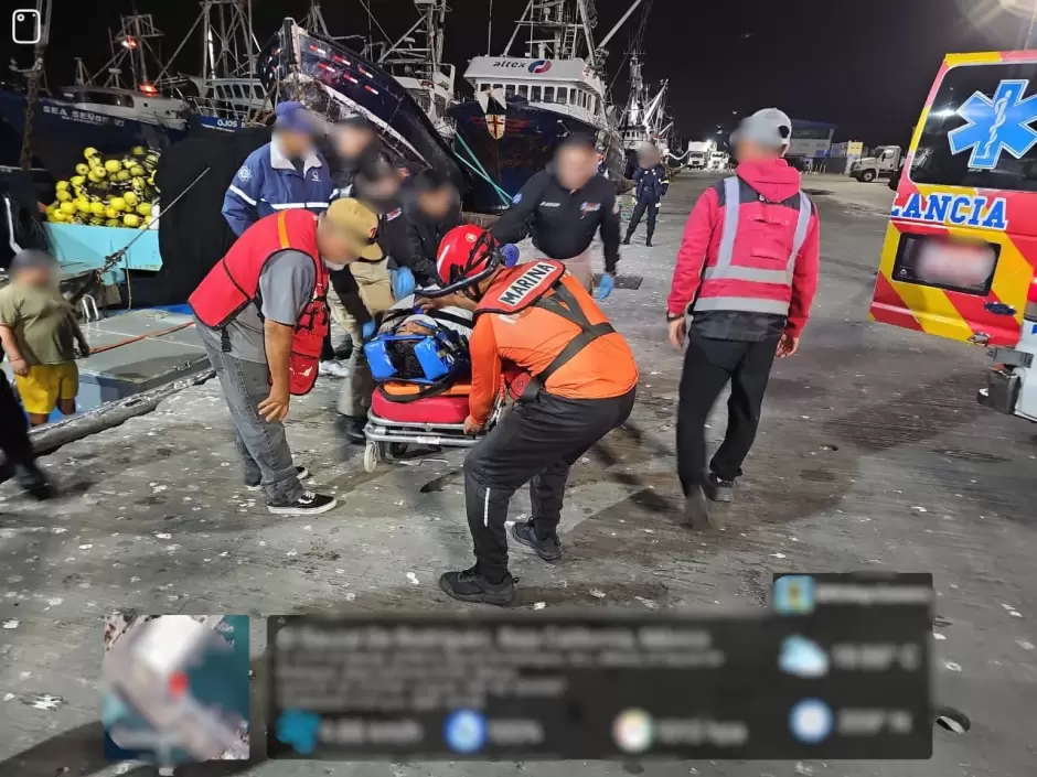 Evacuacin mdica de tripulante lesionado en buque pesquero en Ensenada